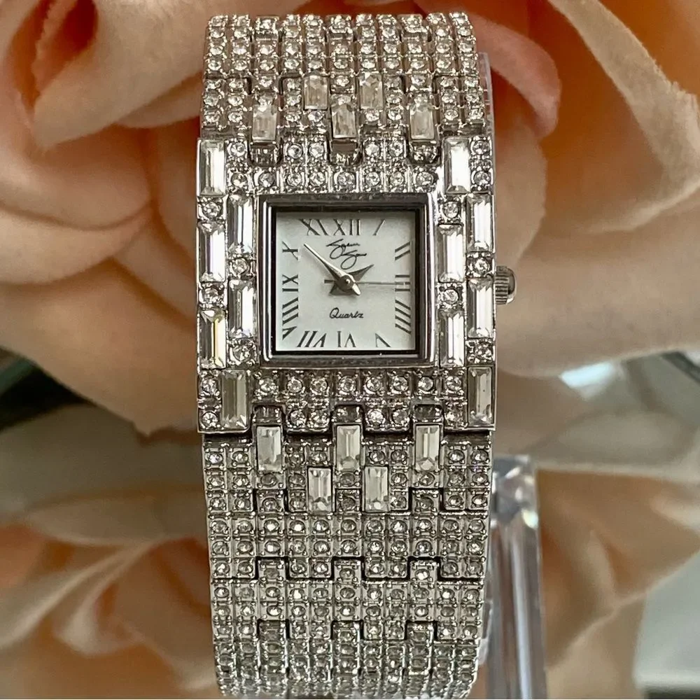 Suzanne Somers Rhinestone Encrusted Glamourous Dress Watch